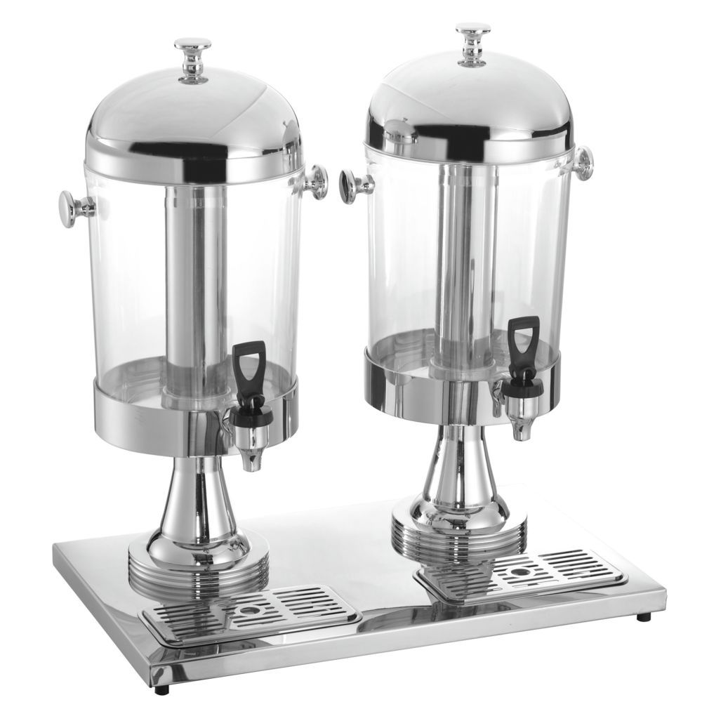 Set of 2 – THW® 8-Liter Stainless Steel Juice and Beverage Dispensers | Beverage Towers for Hotels, Restaurants, Events