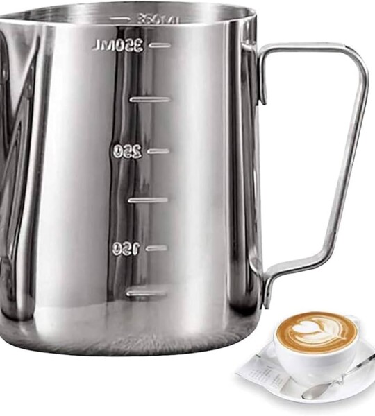 Stainless Steel Coffee Milk Pitcher – 350 ml: