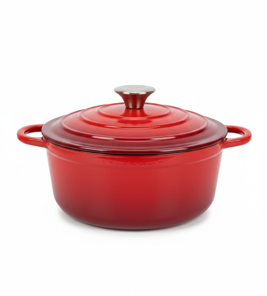 Küchenprofi Provence Cast-Iron Cooking Pot (Cocotte) – 22 cm / 3.2 L (Red)