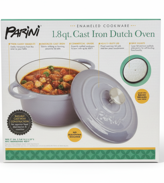 (20cm)Parini 1.8 Qt Enameled Cast Iron Dutch Oven